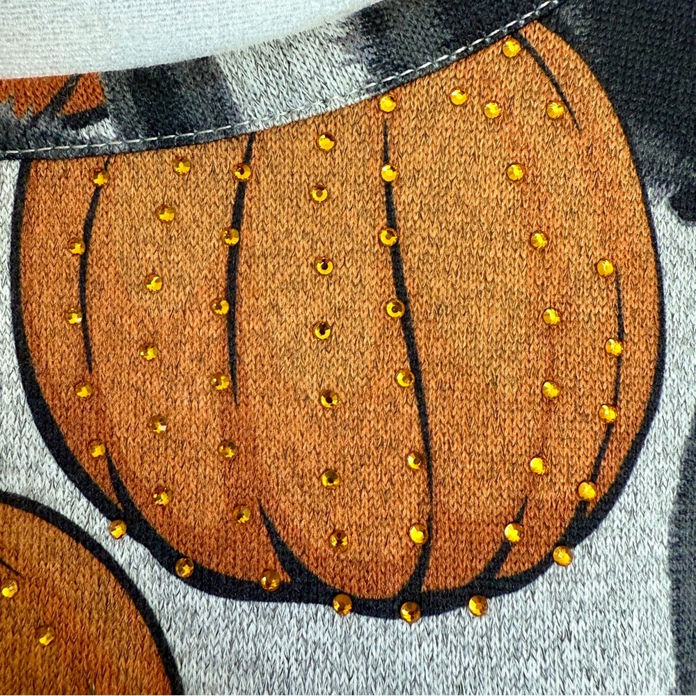 Clover Pine Black Cat Pumpkin Tunic Top Womens XXL Fall Cozy Sweater Plus Size - Picture 5 of 9